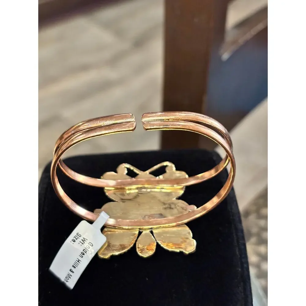 Copper & Turquoise Cuff in Butterfly Design Adjustable
